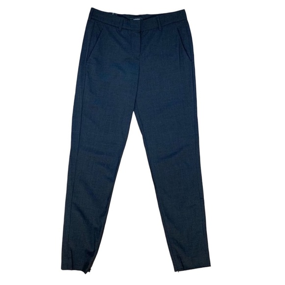 Aritzia Babaton Gabriel Pants Pleated Straight Slim Leg Trousers Navy Size 0 - Picture 1 of 12